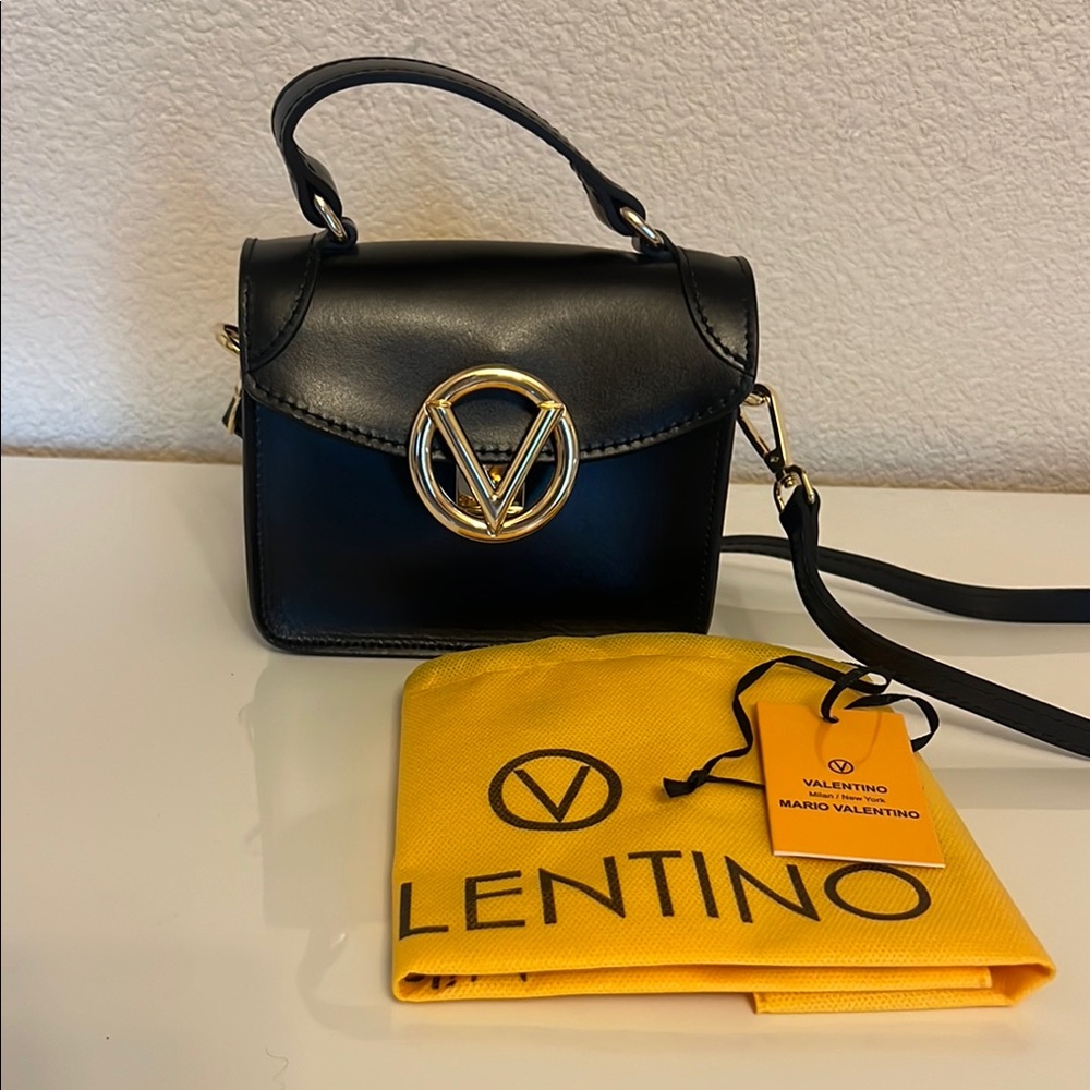 Valentino Black Leather Crossbody Bag